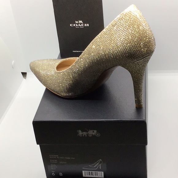 Coach Addie 90 Metallic Fabric Pumps size 6 - Picture 4 of 11